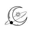 Isolated astrology moon symbol Esoterism sketch icon Vector