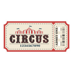 Wall Mural - Circus ticket. Horizontal circus ticket.Vector illustration for design or print