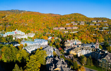 Wall Mural - Autumn in Mont Tremblant National Park, aerial view