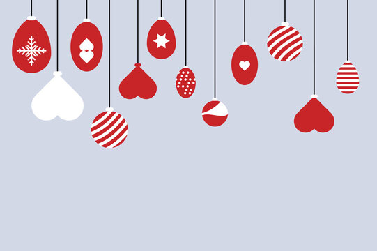 Christmas Decoration Ornament. colorful christmas ornament collection in hand drawn style design