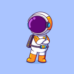 Wall Mural - The cool astronaut is standing and posing with the cool pose