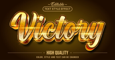 Wall Mural - Editable text style effect - Victory text style theme.