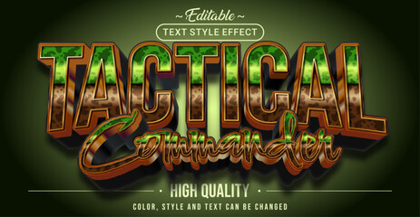 Editable text style effect - Tactical Commander text style theme.