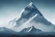Mount Everest Isolated On White Background