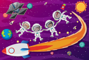 Wall Mural - cartoon space background template