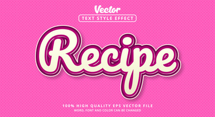 Poster - Editable text effect, recipe text with colorful style and vintage style