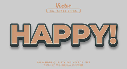 Poster - Editable text effect, Happy text with modern style