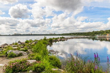 Sticker - lake and clouds