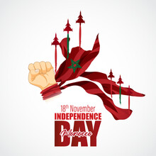 Vector Illustration Of Happy Morocco Independence Day Banner