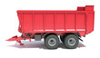 Farm Tractor Trailer 3D rendering on white background