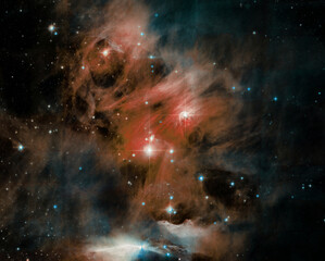 Wall Mural - star field formation, interstellar clouds, dust, and gas