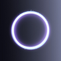 Aufkleber - Luminous ring with bright illumination. Round abstract frame with glitter, advertising and design element. Vector illustration.