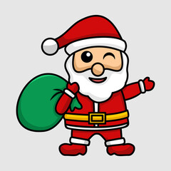 Sticker - Vector illustration of santa claus on christmas event