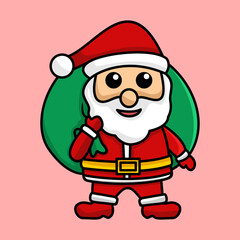 Sticker - Vector illustration of santa claus on christmas event