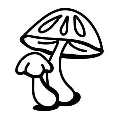 Sticker - An editable outline icon of mushrooms