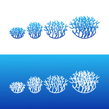 Corals Colorful Silhouettes Logo Vector Icon