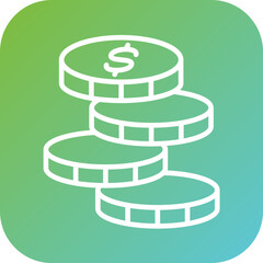 Sticker - Coins Icon Style