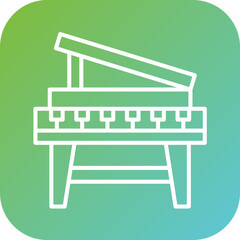 Sticker - Wooden Piano Icon Style