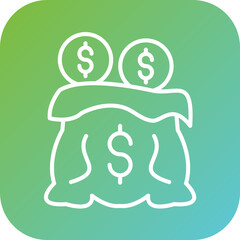 Sticker - Money Bag Icon Style