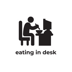 Wall Mural - simple black eating in desk flat design icon template