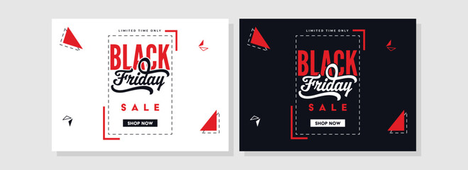 Black Friday Sale Poster Design Decorated With Triangle Shapes In Two Color Options.