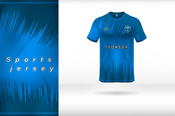 Blue sports jersey uniform template design