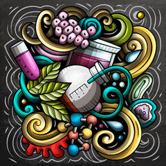Wall Mural - science cartoon vector doodle design