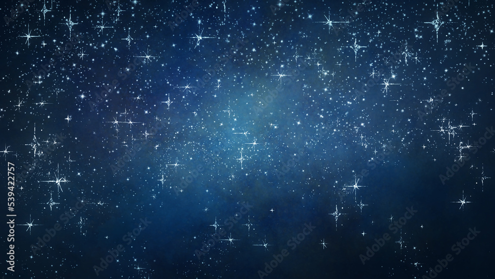 手描きの水彩の星空、キラキラ背景 Stock Illustration | Adobe Stock