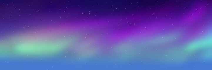 Wall Mural - polar lights, starry sky. northern landscapes. vector illustration.