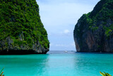 Fototapeta Natura - Maya Bay With Clear Blue Water in Thailand