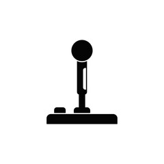 Canvas Print - Game joystick icon in black flat glyph, filled style isolated on white background