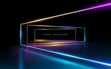 Abstract Neon Color Frames Background