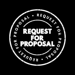 Poster - request for proposal - document that solicits proposal and made through a bidding process, text conc