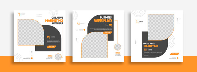 set webinar business for instant post or social media post banner ads promotion template