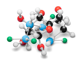 Wall Mural - close up of molecular structure model on background