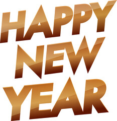 Poster - Brown Happy New Year Text Against Background.