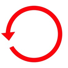 Red Counter Clockwise Arrow Icon, Anticlockwise Arrow Icon 