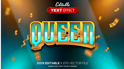 Poster - 3d queen text effect - editable text effect