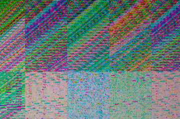Fototapete - Pixel pattern of a digital glitch / Abstract background, pattern of a digital glitch.