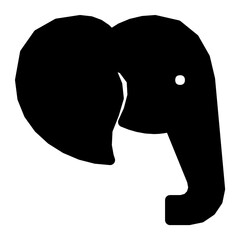 Wall Mural - Elephant Flat Vector Icon