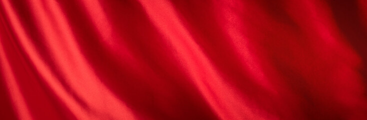 Wall Mural - 赤いシルクの布の背景テクスチャー