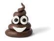 Art emoticon brown poop with eyes and mouth