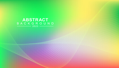 Poster - The minimalist business background with wavy lines gradient. Abstract gradient background with lines. Vector, 2023