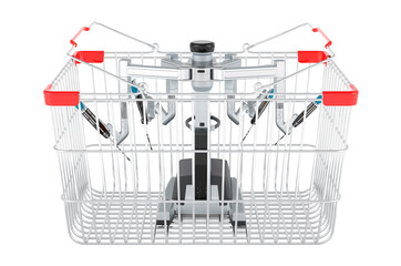 Canvas Print - Shopping basket with robotic surgical system, 3D rendering