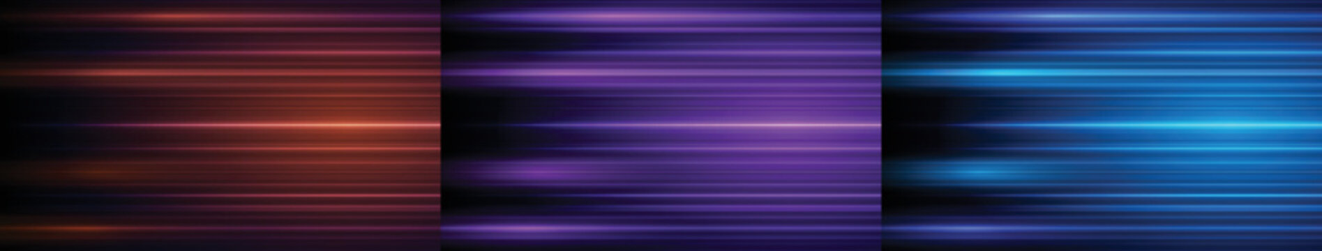 Set of abstract high-speed motion effect. Futuristic dynamic motion technology. Movement pattern for banner or poster design background idea. Vector eps10.