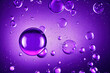 canvas print picture - 3D illustration oil with bubbles on Violet background