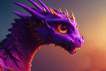 Baby Purple Dragon. Close Up.   
