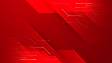 modern red abstract futuristic technology background. abstract lines pattern technology on red gradi