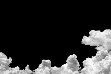 Wall Mural - clouds isolated on black background.