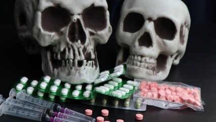 Sticker - Pills and narcotics are dangerous to health or brain nervous system